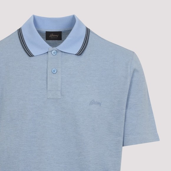 Brioni Lead Sky Blue Cotton Polo - NWT - Picture 3 of 3